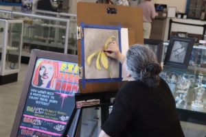 Jennifer drawing a flower